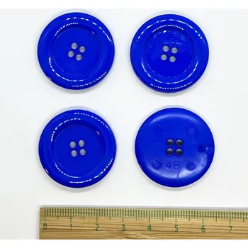 Knoflík Knoflík plastový 4 dírkový 30mm královská modrá