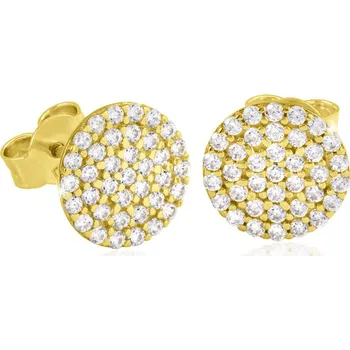 Náušnice GEMMAX GLEYB-32281 Zlaté náušnice na puzetu poseté zirkony Ø&nbsp;9&nbsp;mm Zlatá