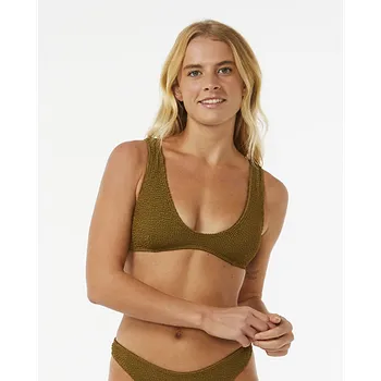 Dámské plavky Plavky Rip Curl SUNSHINE CROP Dark Olive velikost L