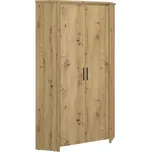 MOB Rohová šatní skříň Tempo Kondela IRON (dub artisan)