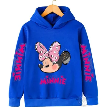 Chlapecký svetr Dívčí mikina s kapucí Minnie Mouse Barva: modrá, Velikost: 120/5-6 let