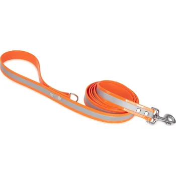 Vodítko pro psa FIREDOG BioThane Vodítko Reflect 25mm 3m s ručkou a D-kroužkem Barva: Oranžová