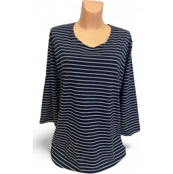 Dámská tunika Pruhované triko xxxxl, Barva Modrý proužek, Velikost XL 44, Materiál 100% bavlna