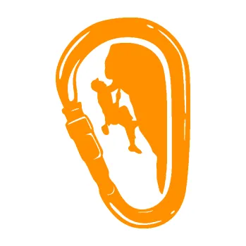 Samolepící dekorace Horolezec 005 pravá karabina (06 - oranžová) SAMOLEPKA NA AUTO, NÁLEPKA, FÓLIE, POLEP, TUNING, VLASTNÍ TEXT, TISK, AUTOSAMOLEPKY.cz, POLEPY, OBRÁZEK, LOGO, 3D STICKERS