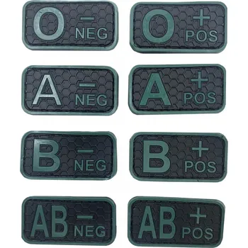 Nášivka 3D nášivka krevní skupiny AB NEG - černá/zelená, TYP C, A.C.M.