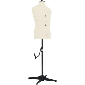 Věšák vidaXL Nastavitelná pánská figurína krémová 37–45