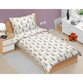 Povlečení veratex Povlečení bavlněné Junior sovička na větvi - dětský motiv 140x200, 70x90 cm