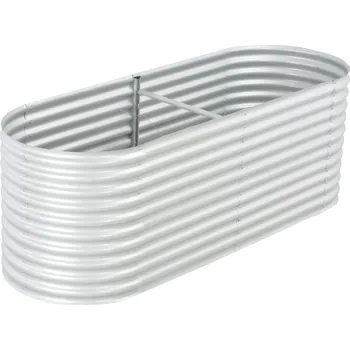 vidaXL Vyvýšený záhon 240 x 80 x 81 cm pozinkovaná ocel stříbrný