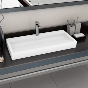 vidaXL Umyvadlo 100 x 46 x 11 cm minerální/mramorový kompozit bílé