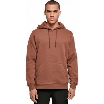 Pánská mikina Teplá mikina Build Your Brand s kapucí a kapsama, 70% bavlna Barva: Hnědá, Velikost: XS BY011