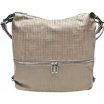 Velký hnědošedý kabelko-batoh 2v1 se vzorem Felicita