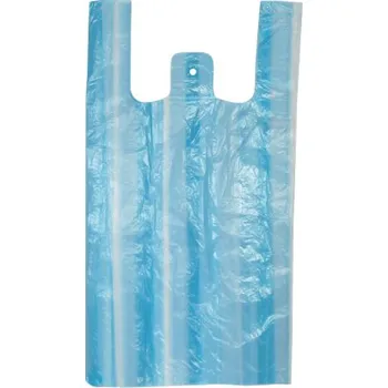 Jednorázové nádobí Taška HDPE 4kg 25+12x45cm 6mi pruhovaná modro-bílá - 2000 ks