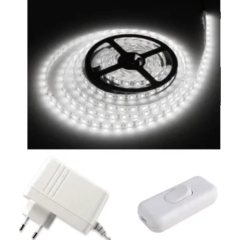 LED páska Sada led pásku 2,5 m studená bílá 800 lm/m s vypínačem, zalitý v silikonu
