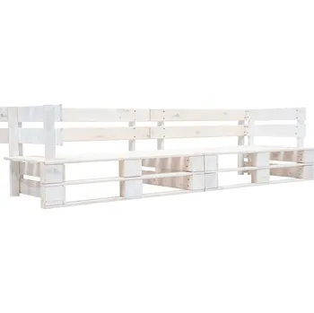 Zahradní nábytek vidaXL Zahradní 2místná pohovka z palet bílá dřevo