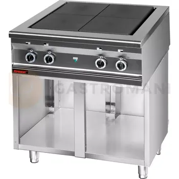 Sporák Elektrický sporák (top) 800mm 4x4,0 kW na otevřeném podstavci | KROMET, 000.KEZ-4u.S