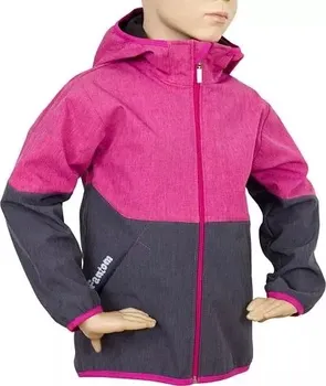 Dívčí bunda Fantom Softshellová bunda 1212 šedý melír/růžový melír 140