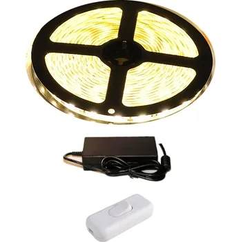 LED páska EMERX led svítidlo, sada 3 m teplý bílý s vypínačem 800 lm/1m nezalitý, bez silikonu