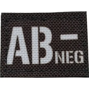 Nášivka Textilní krevní skupina AB NEG - Černobílá, A.C.M.