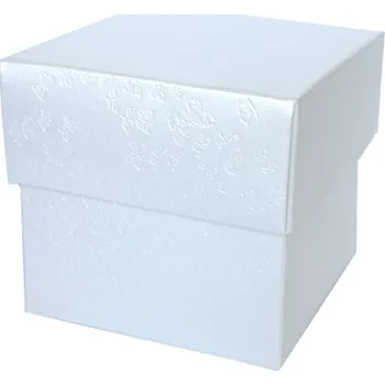 Dárková krabička KOD Brno Krabička kostka Farfale bílá 7,5 x 7,5 x 7 cm