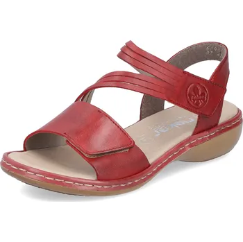 Dámské sandále DÁMSKÉ SANDÁLY RIEKER 65964-35 ČERVENÁ Barva: Červená, Velikost: 37