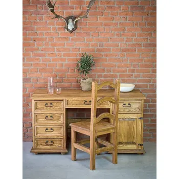 Jídelní stůl ARTEN (NANO Systems s.r.o.) Rustikální psací stůl POPRAD BIK03A - borovice (světlý/tmavý vosk)