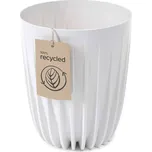 PLASTOVÝ KVĚTINÁČ STRIPPED ECO 46X39 CM BÍLÁ