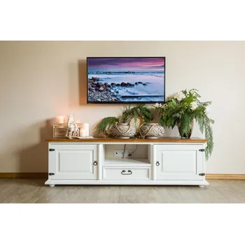 Jídelní stůl ARTEN (NANO Systems s.r.o.) Rustikální TV stolek POPRAD RTV03 (bílé vosky)