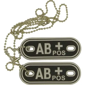 Vojenské psí známky 3D přívěšek AB POS - černý, Jackets to go