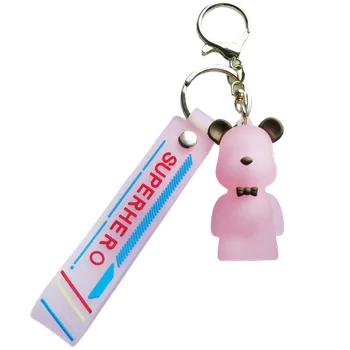 Flamenco Mystique Růžový Medvídek Přívěsek na Klíče s Visačkou, Rozměry Kroužku 5,5x3 cm, Šňůrka 11x2 cm