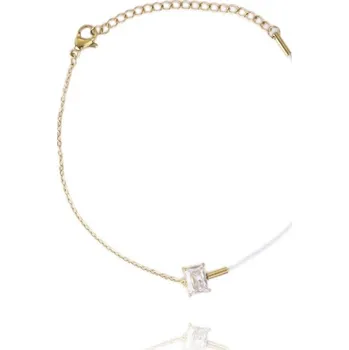 Náramek Flamenco Mystique Elegantní Náramek z Chirurgické Oceli 14K Pozlacený, Světle Zlatá, Velikost 16 cm + 5,5 cm