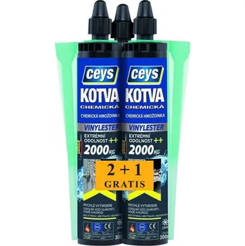 Průmyslové lepidlo Ceys chemická kotva vinylester 2+1 GRATIS, 300 ml