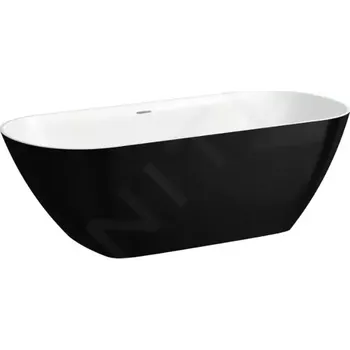 Vana Laufen Lua Volně stojící vana, 170x75 cm, ClickClack, lesklá černá/bílá, H2200820640001