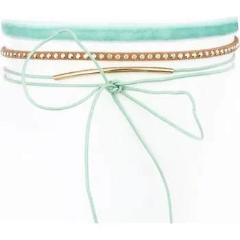 Náhrdelník Flamenco Mystique Náhrdelník Choker Pastelový Modrý, Nastavitelná Délka, z Obecných Kovů