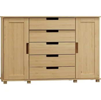 Kancelářská sestava Kombinovaná komoda z masivu FELIX 140x120 cm Barevné provedení: Přírodní - hl. 42 cm