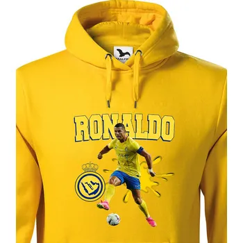 Pánská mikina Pánská mikina Cristiano Ronaldo - Al Nassr, Barva Žlutá, Velikost M, Canvas Pánská mikina Bezvatriko.cz 2241