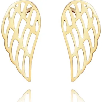 Náušnice Flamenco Mystique Elegantní a stylová Náušnice z pozlacené chirurgické oceli 14K, světlé zlato, 1 x 2 cm