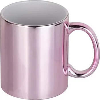 Hrnek 330 ml s kovovým efektem - růžový sublimace termotransfer
