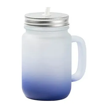Sklenice Sklenice "Mason Jar" 350 ml matná - tmavě modrý gradient sublimace termotransfer