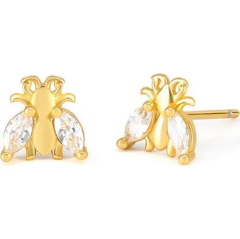 Náušnice Flamenco Mystique Náušnice z chirurgické oceli pozlacené 14karáty, světlé zlato, rozměry 0,7 cm x 0,7 cm