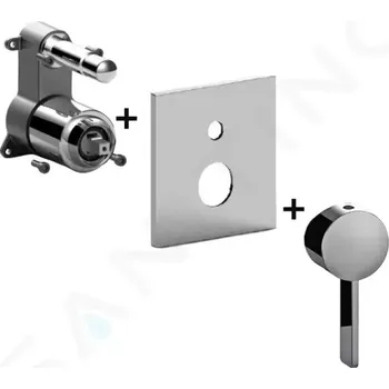 Vodovodní baterie Paffoni Rock Baterie pod omítku pro 2 spotřebiče, chrom, ROBOX015CR