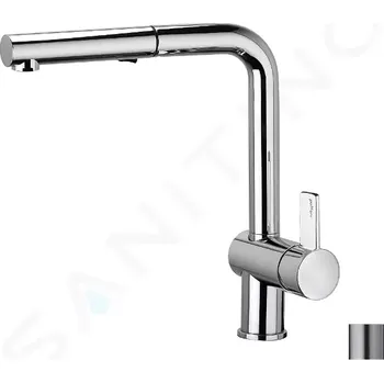 Vodovodní baterie Paffoni Rock Dřezová baterie s výsuvnou sprškou, nerez, RO285ST