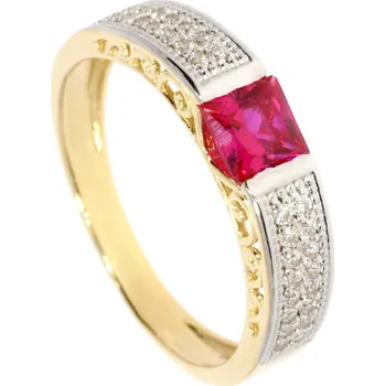 Prsten Zlatnictví Helios Zlatý prsten se zirkony B44212