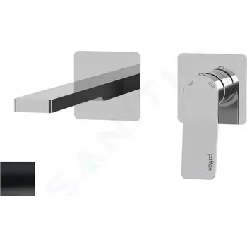 Vodovodní baterie Paffoni Tilt Umyvadlová baterie pod omítku s tělesem, 2-otvorová instalace, matná černá, TI105NO70