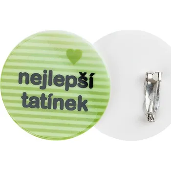 Koupelnový nábytek Bellatex Placka "NEJLEPŠÍ TATÍNEK" prům. 35 mm bílá, zelená, černá