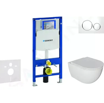 Geberit Duofix Set předstěnové instalace, klozetu Oudee a sedátka softclose, tlačítko Sigma20, bílá/chrom, SANI11CA3114