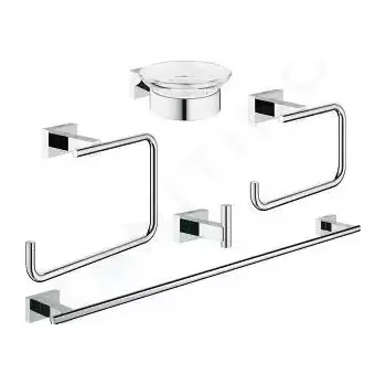 Grohe Essentials Cube Sada doplňků do koupelny 5 v 1, chrom, 40758001