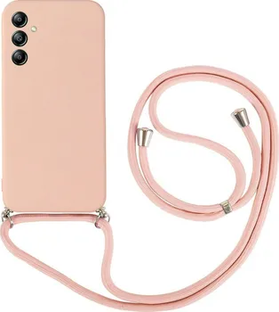 Pouzdro na mobilní telefon TopQ Kryt pro Samsung A14 5G růžový se šňůrkou