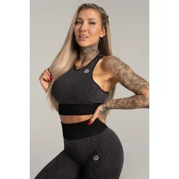 Podprsenka Dámská podprsenka Gym Glamour Push Up Snake černá/šedá L