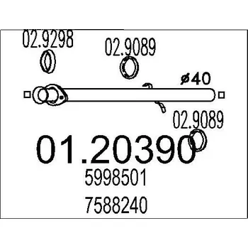 Výfuková trubka Výfuková trubka MTS 01.20390