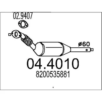 Katalyzátor Katalyzátor MTS 04.4010